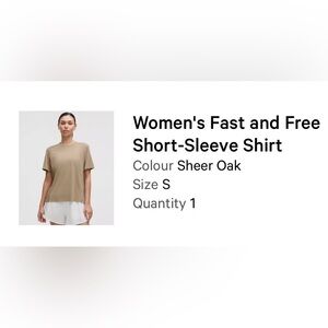 lululemon Fast and Free Short Sleeve Tee